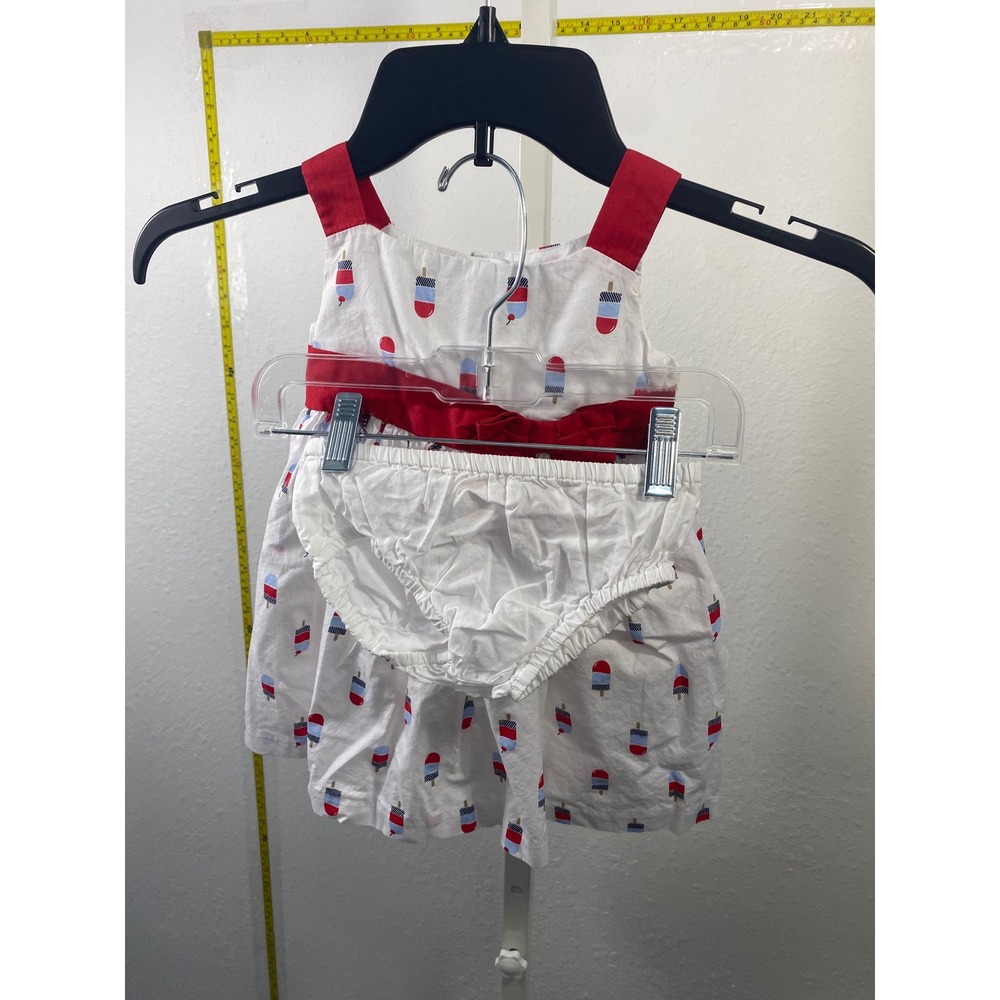 Gymboree Baby Girl Popsicle Print Dress Set Red White Blue 12-18 Months